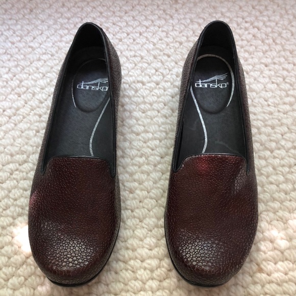 Dansko Brown Pebbled Leather Olivia Loafer sz 38 - Picture 3 of 6